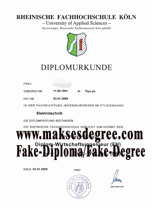 How to create fake Rheinische Fachhochschule Koln Degree