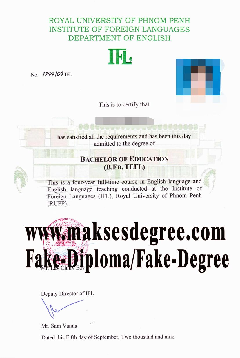 How to create fake Royal University of Phnom Penh Degree