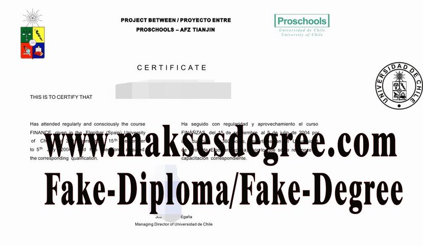 How to create fake Universidad de Chile Certificate