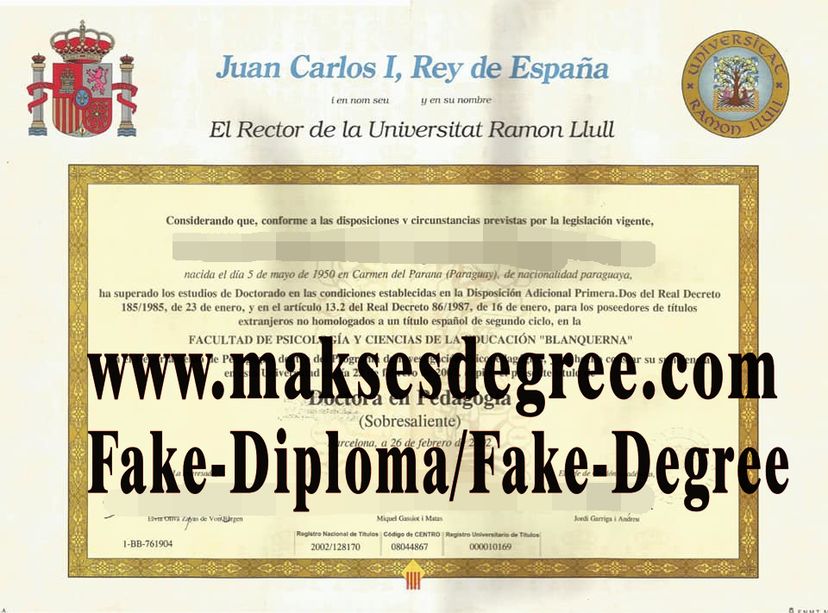 How to create fake Universitat Ramon Llull Diploma