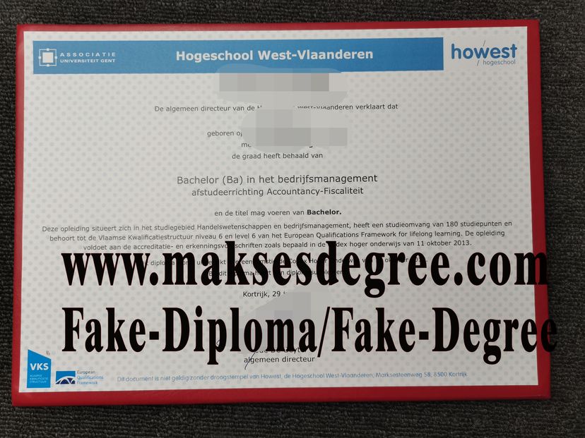 How to create fake University College of West Flanders Diploma