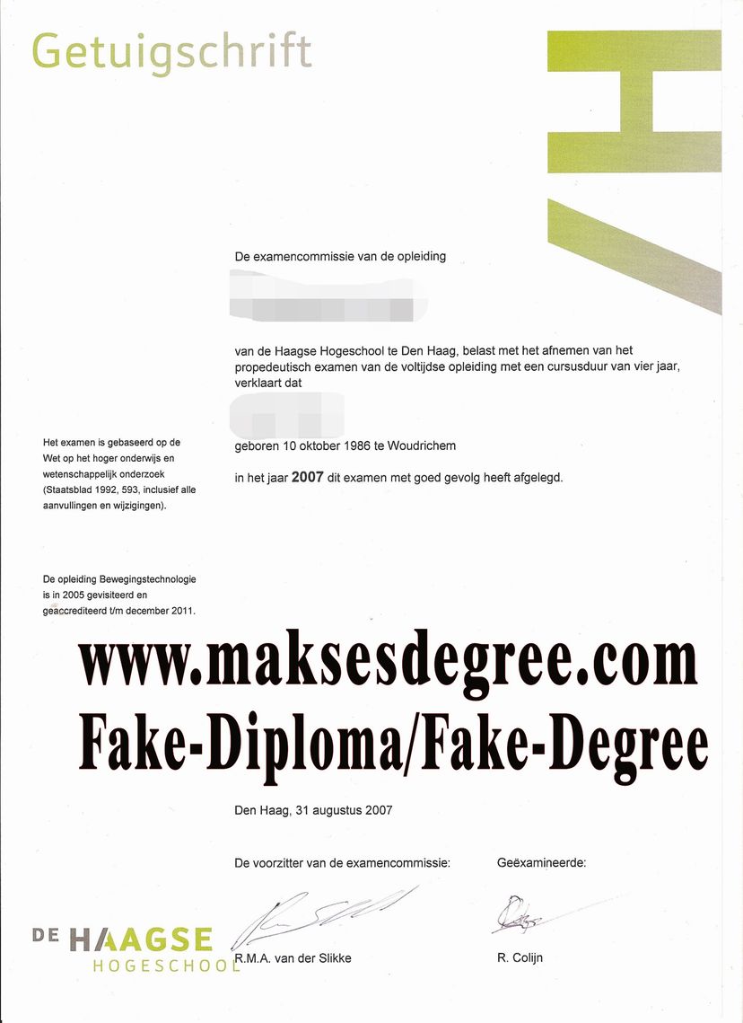 How to order fake Haagse Hogeschool Diploma