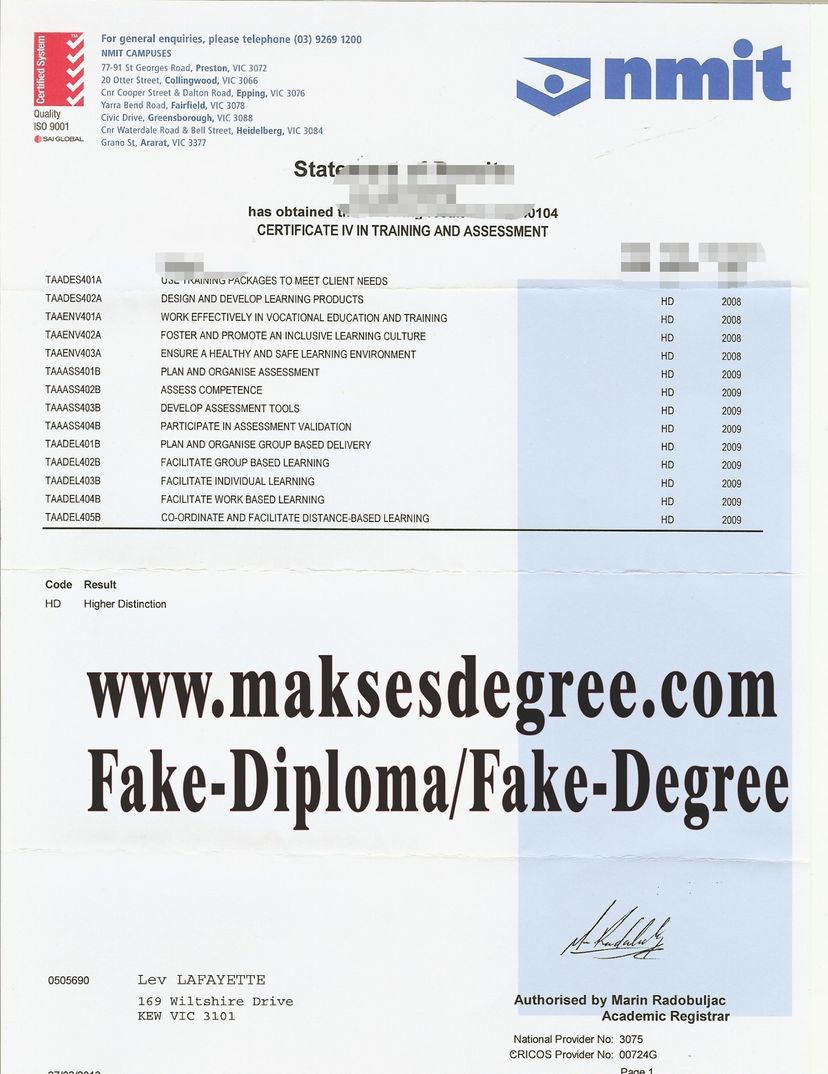 How to order fake NMIT Diploma