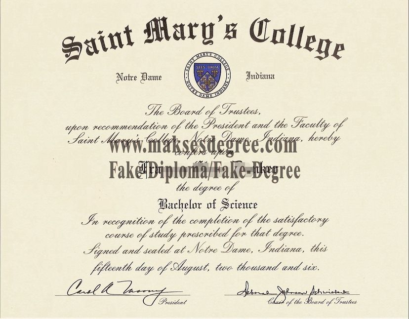 How to order fake Saint Marys College Certificate