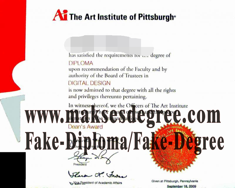 How to order fake The Art Institute of pittsburgh Certificate