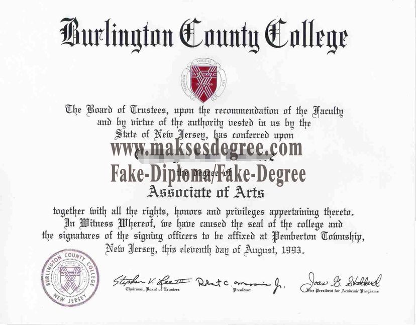 How to purchase a fake Burlington County College Certificate