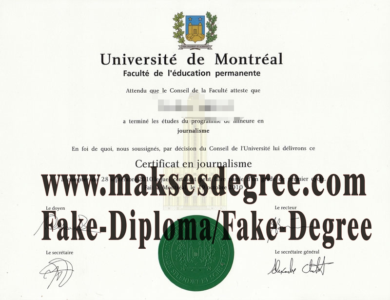 How to purchase a fake Université de Montréal Certificate