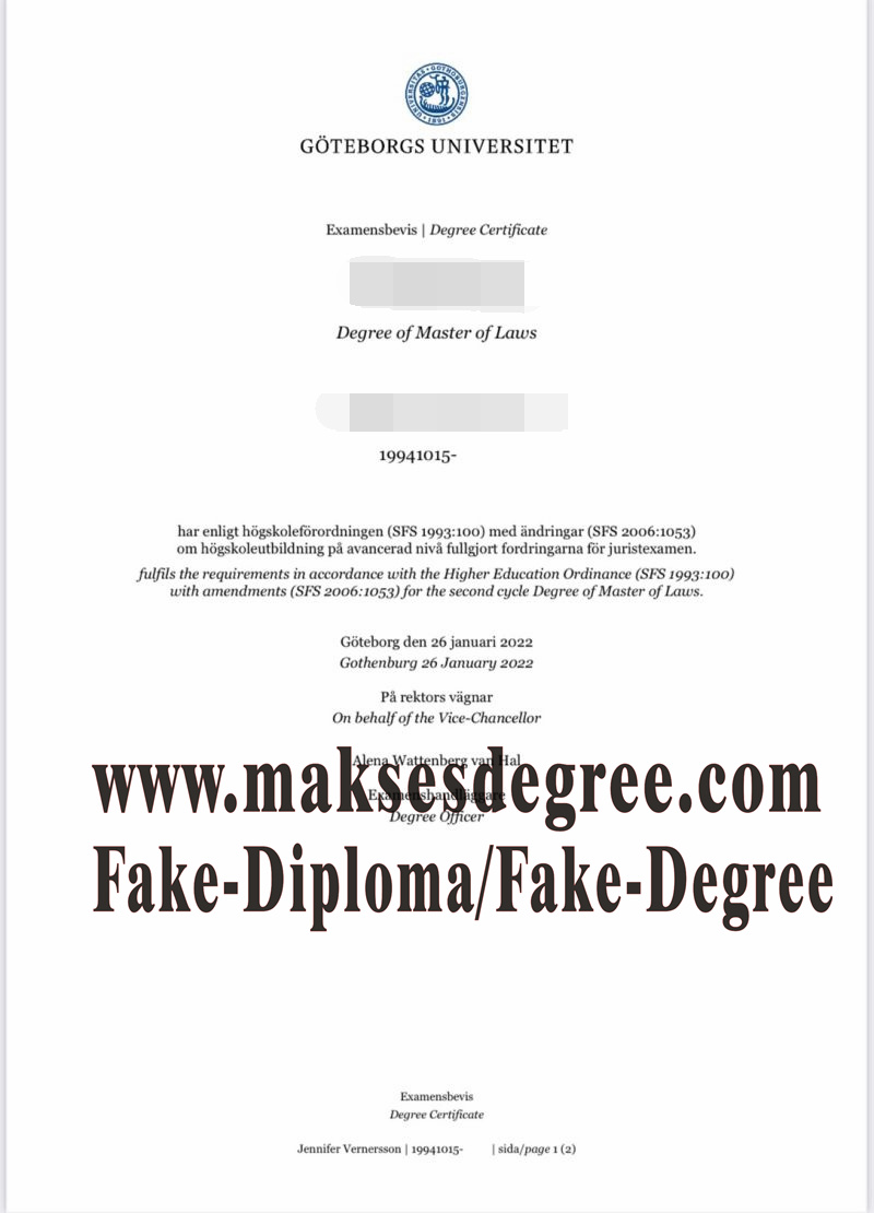 Is it easy to make fake University of Gothenburg Certificate