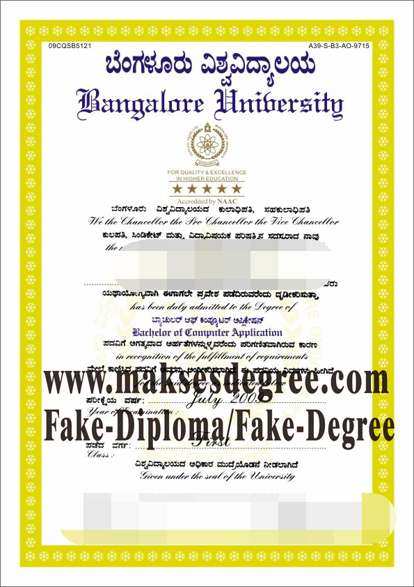 Make fake Bangalore University(BU) Diploma