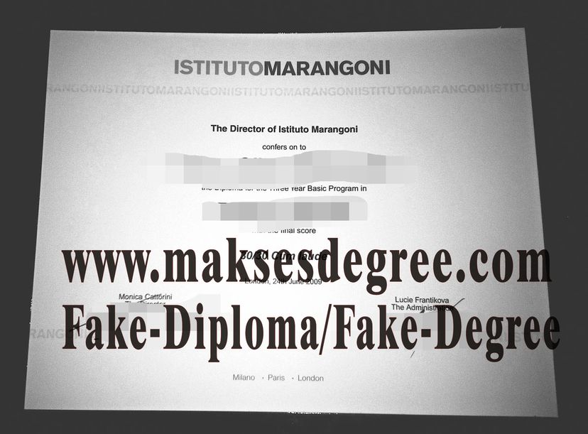 Make fake Marangoni Fashion Institute Certificate