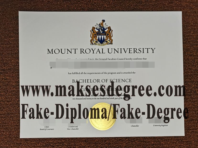 Make fake Mount Royal University Diploma