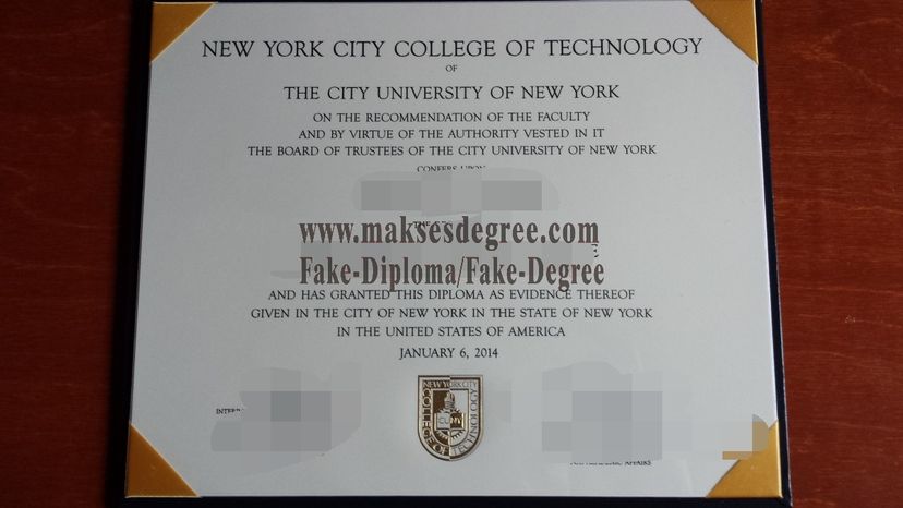 Make fake New York City College of Technology Certificate