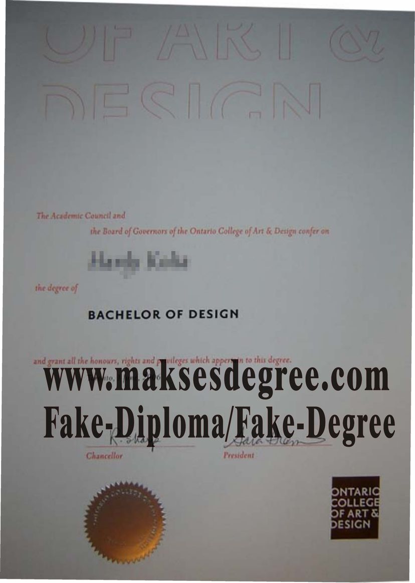 Make fake OntarioCollege of Art Design Certificate