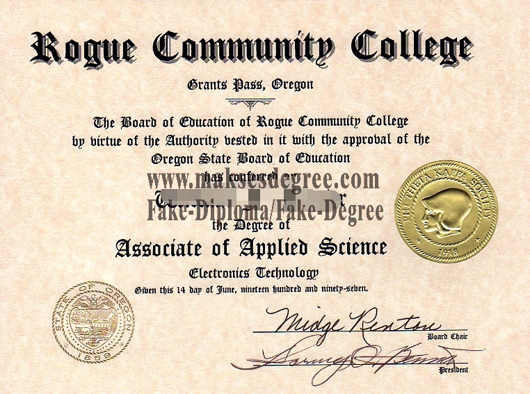 Make fake Rogue Community College Certificate