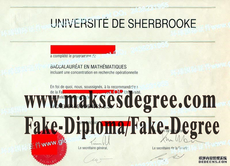 Make fake Université de Sherbrooke Certificate