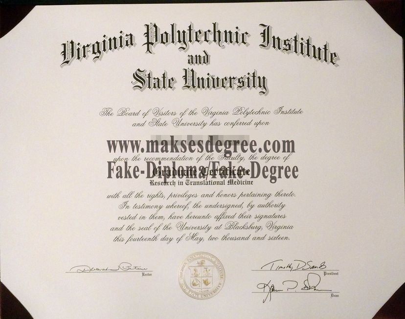 Make fake Virginia Polytechnic Institute Diploma