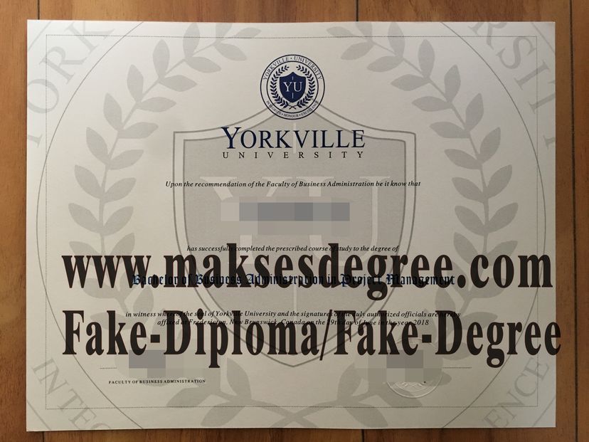 Make fake Yorkville University diploma