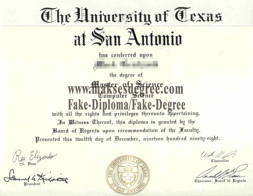 Make fake the university of texas ta san antonio Diploma