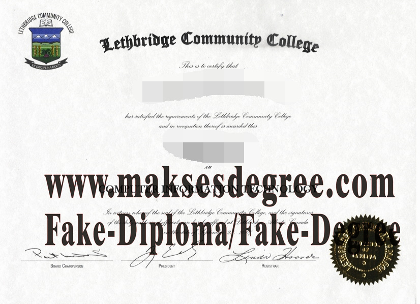 Purchase a phony Lethbridge Community College Degree