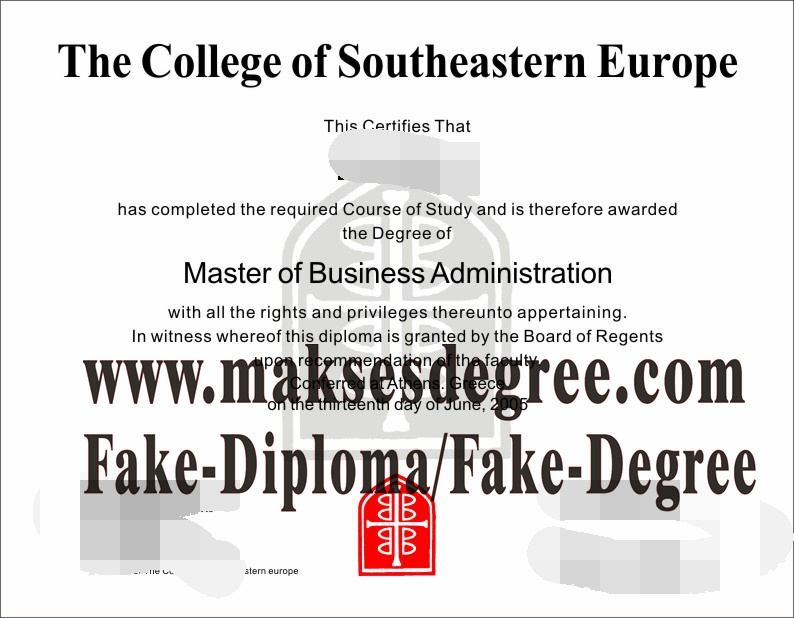 Purchase a phony The College of Southeastrrn Europe Certificate