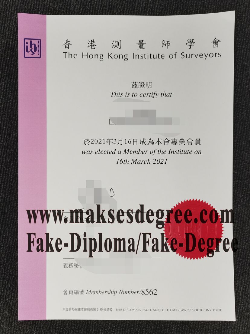 Purchase a phony The Hong Kong Institute of Surveyors Certificate