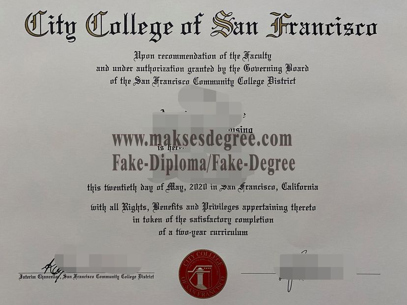 Purchase a phony Where to purchase fake City College of San Francisco Diploma Degree