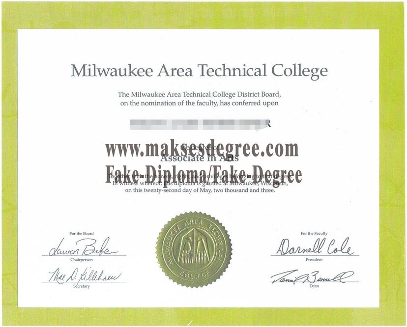 Purchase fake Milwaukee Area Technical College Degree