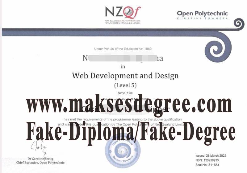 Purchase fake Open Polytechnic of New Zealand Diploma