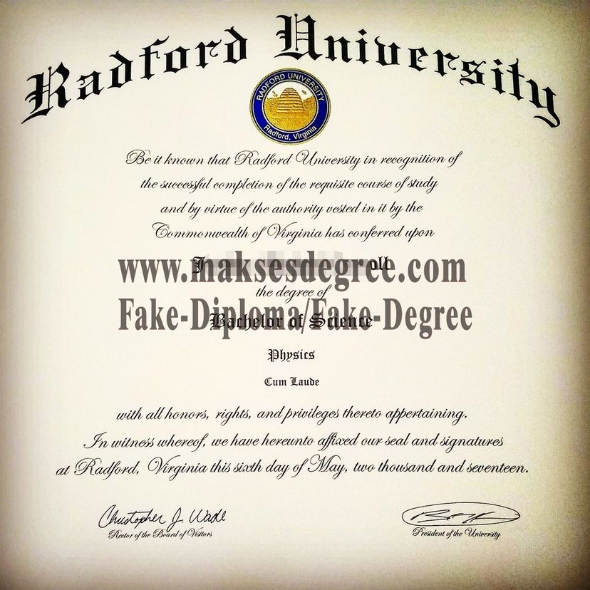 Purchase fake Radford University Degree