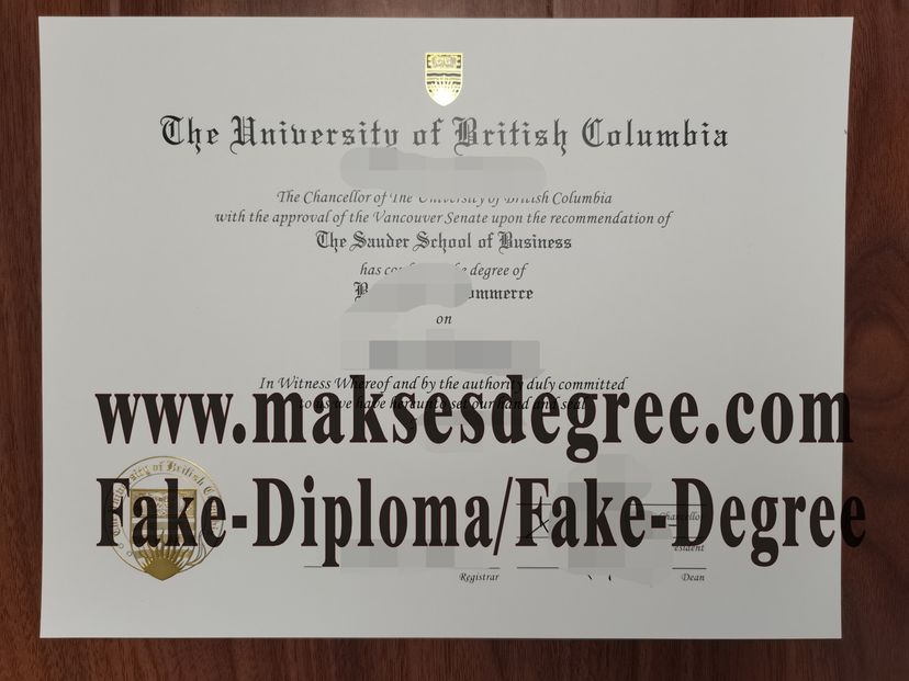 Purchase fake The University of British Columbia Diploma