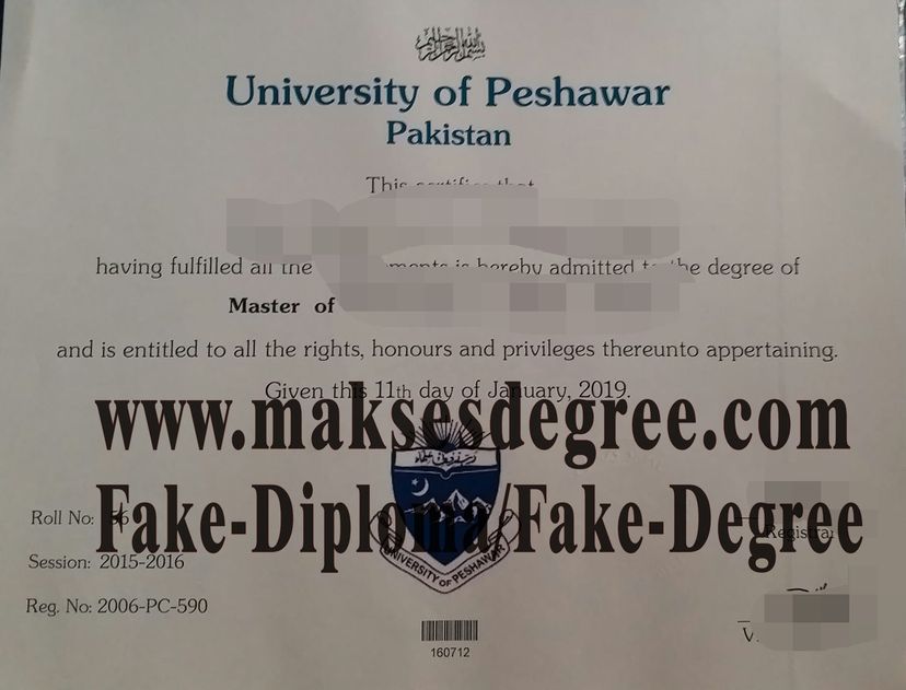 Purchase fake University of Peshawar Diploma