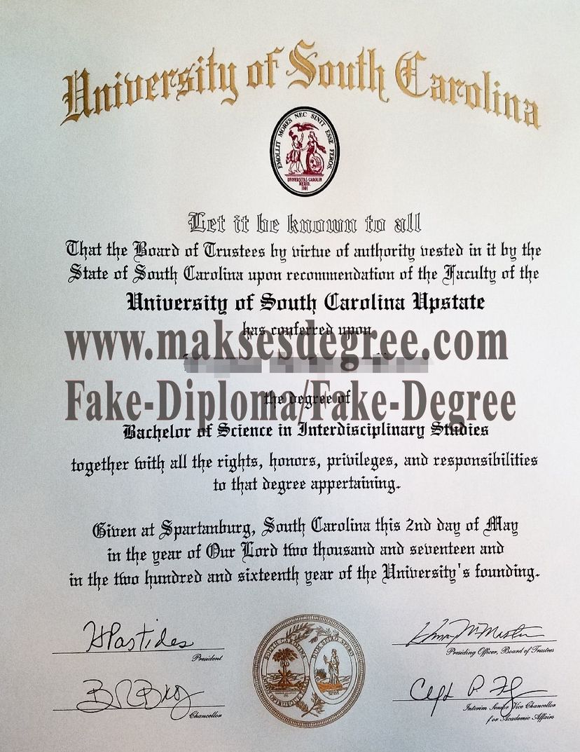 Purchase fake University of South Carolina at Columbia Certificate