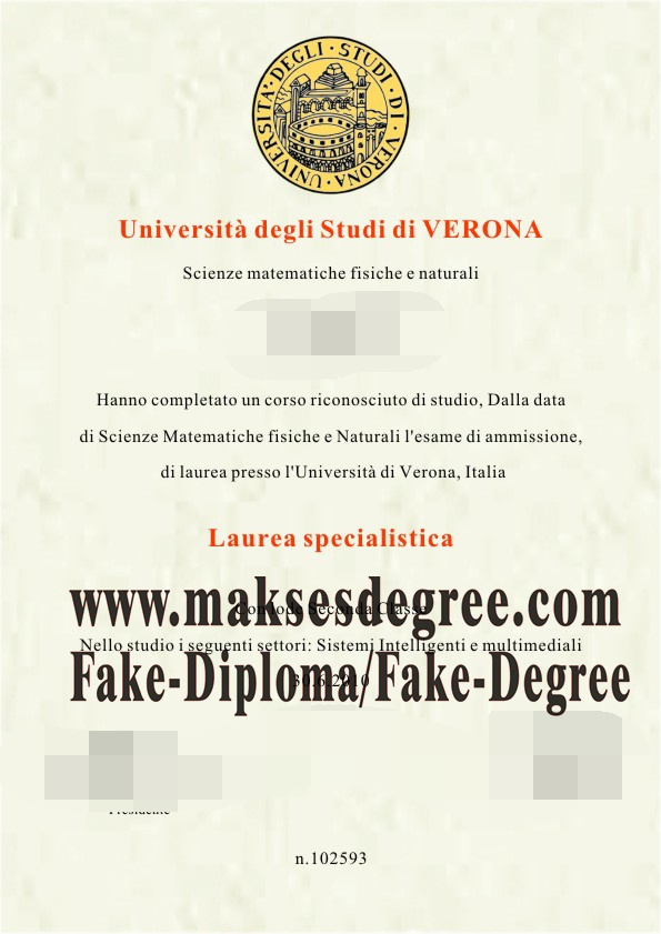 Purchase fake University of Verona Certificate