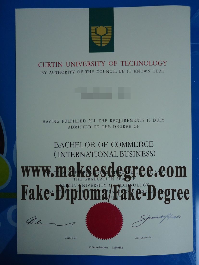 Replica Curtin University of Technology Certificate