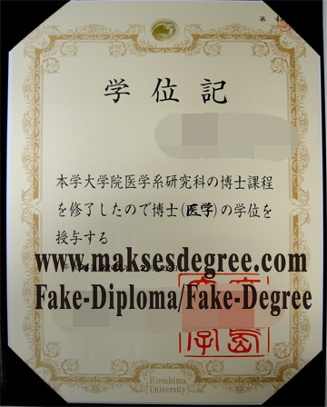 Replica Hiroshima University Certificate