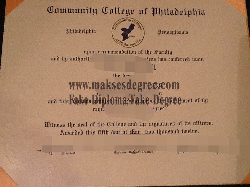 Replica Make fake Community College of Philadelphia Certificate Diploma