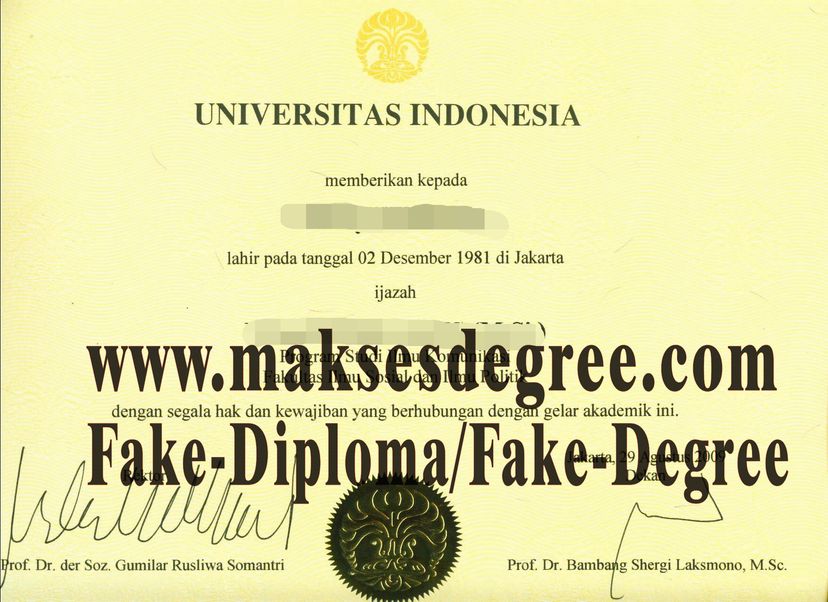 Replica Universitas Indonesia Certificate