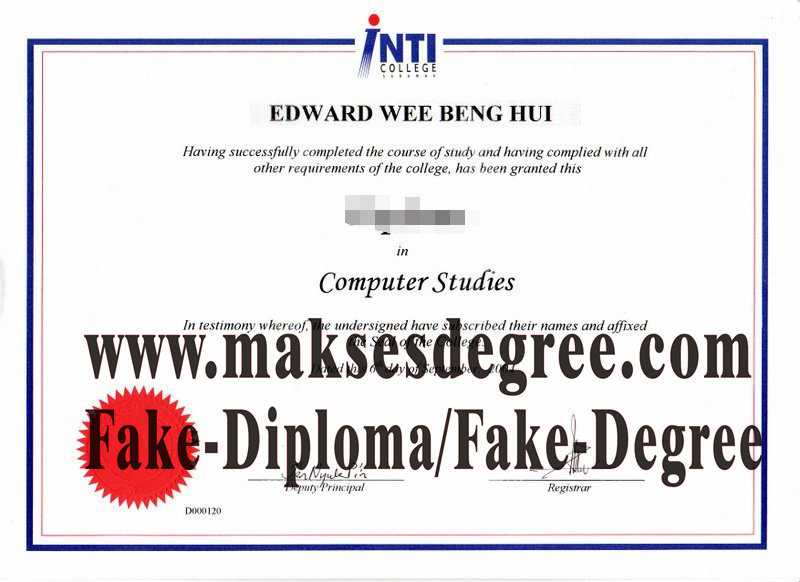 The best website to buy fake INTI College Sarawak Certificate