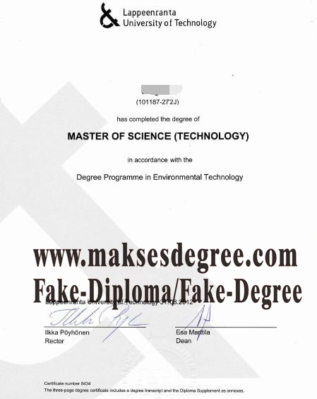 The best website to buy fake Lappeenranta University of Technology Certificate