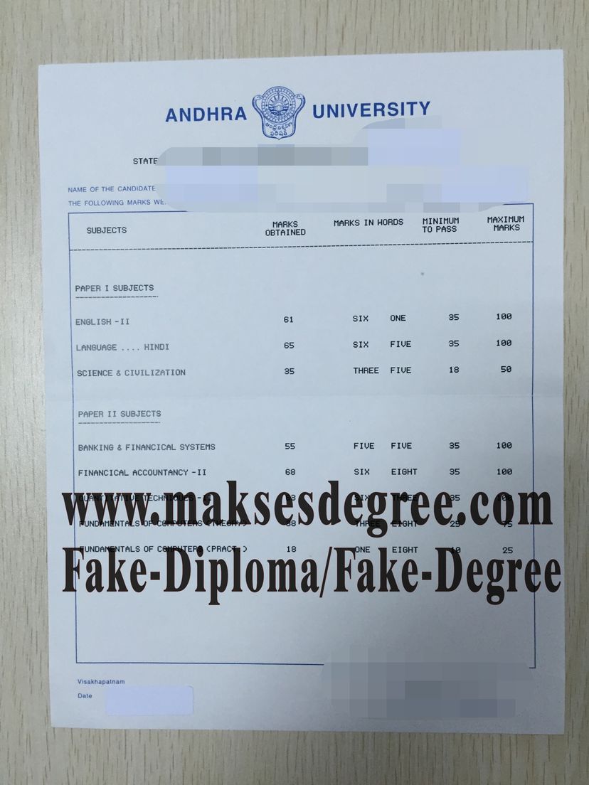 The best website to buy fake Replica Andhra University Certificate Certificate