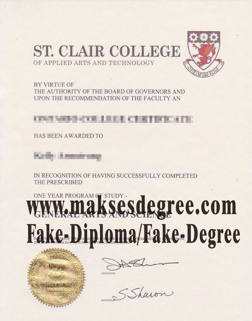 The best website to buy fake St. Clair College of Applied Arts and Technology Diploma