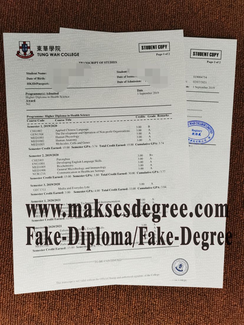 The best website to buy fake Tung Wah College Certificate