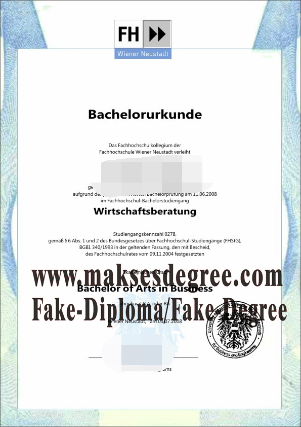 The best website to buy fake University of Applied Sciences Wiener Neustadt Certificate