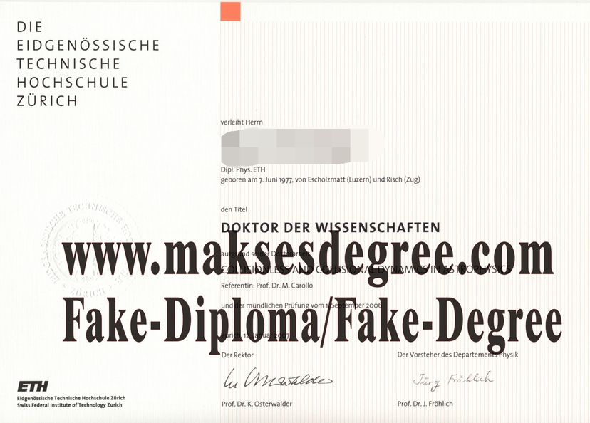 The steps to buy fake Eidgenossische Technische Hochschule Zurich Diploma