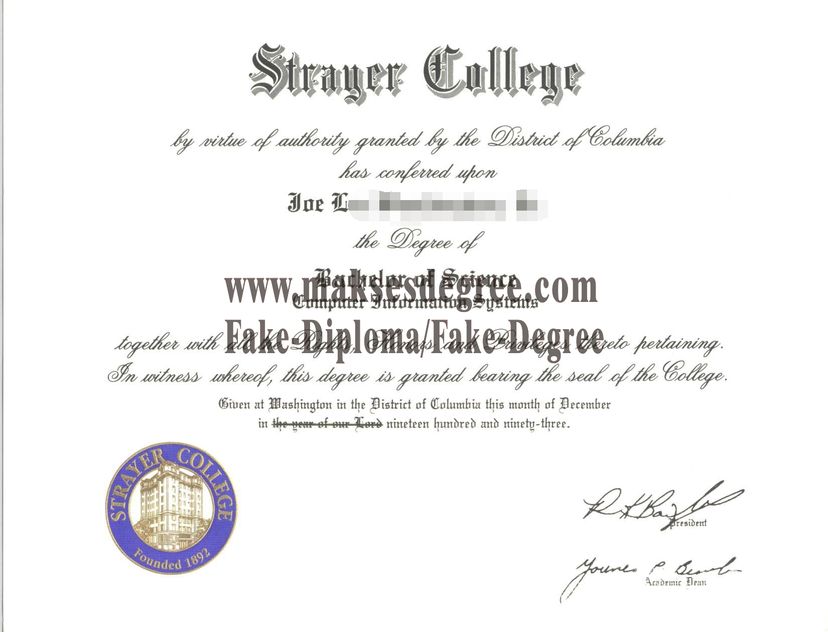 The steps to buy fake Strayer College Diploma