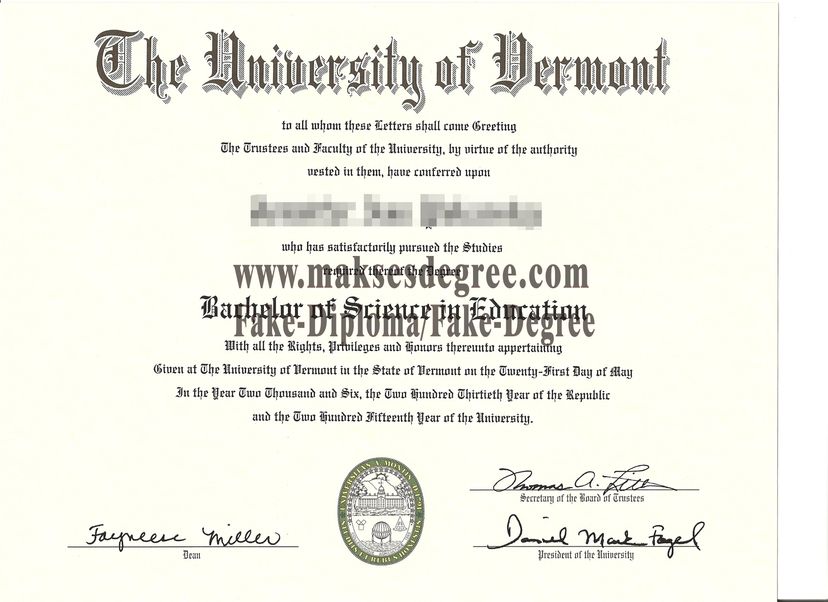 The steps to buy fake The University of Vermont Certificate