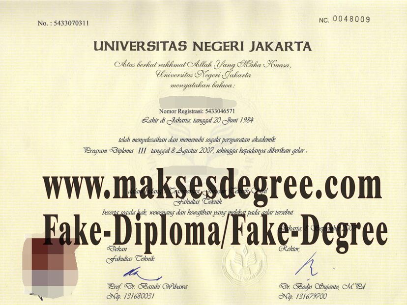 The steps to buy fake Universitas Negeri Jakarta Diploma