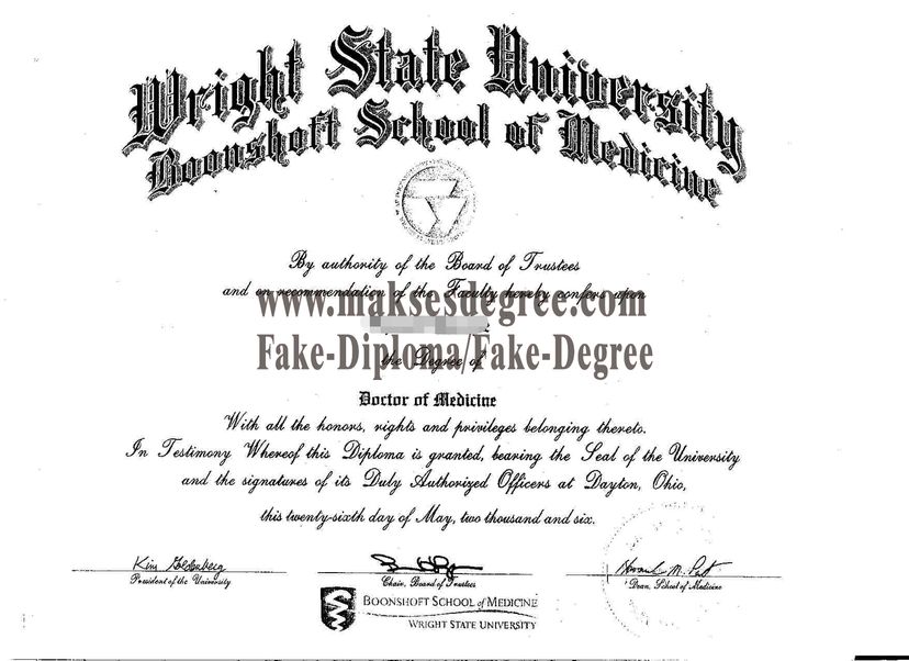 The steps to buy fake Wright State University Booneshoft College of Medicine Diploma