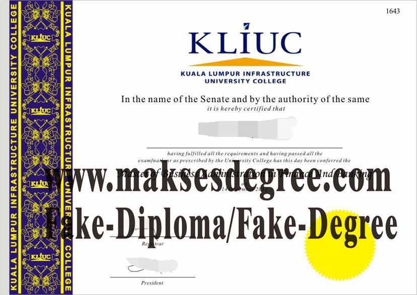 Where to order fake Kuala Lumpur Infrastructure University College Diploma