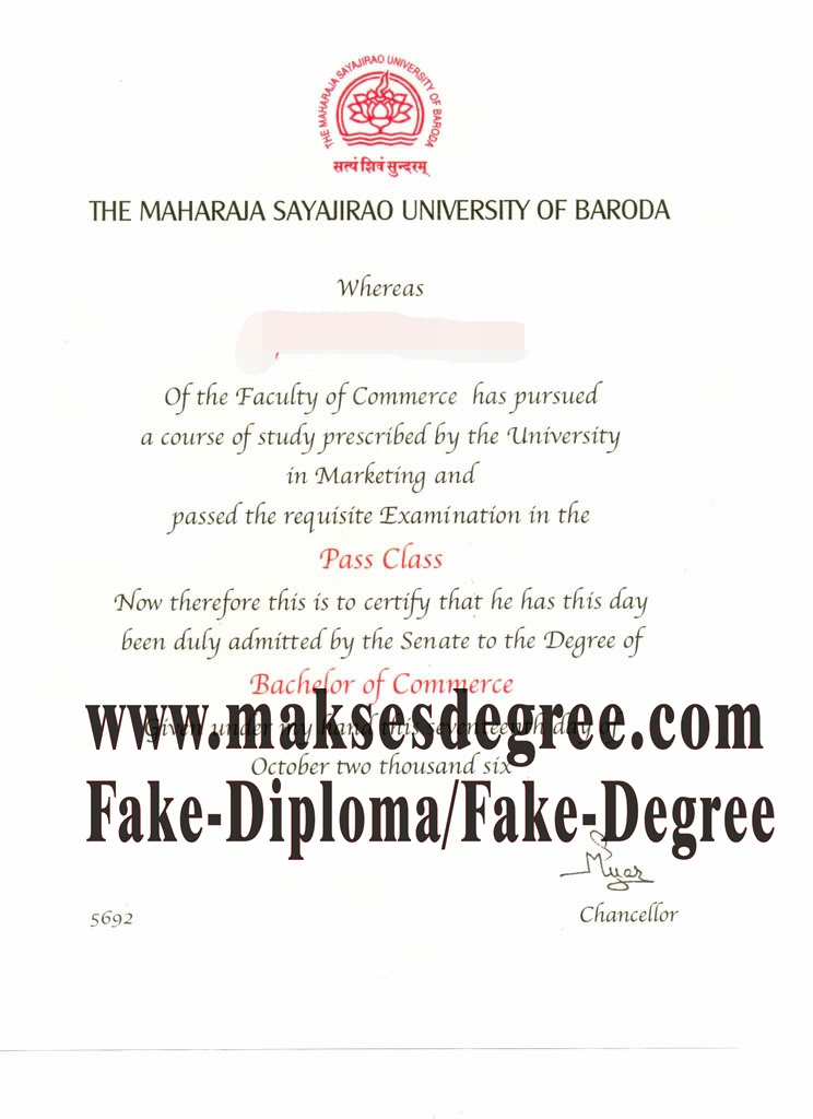 Where to order fake Maharaja Sayajirao University of Baroda Degree